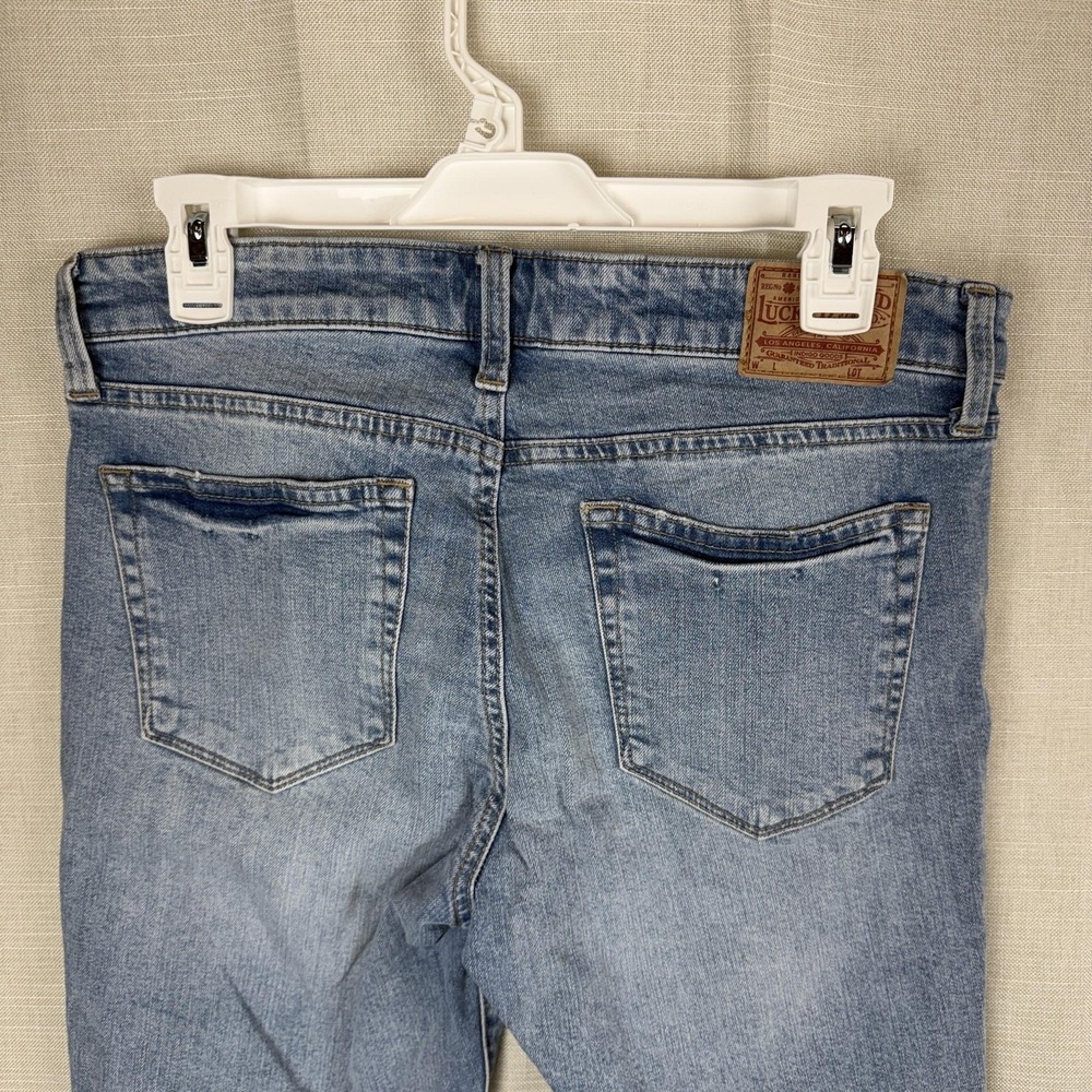Lucky Brand Ava Crop Jeans Womens 8/29 Medium Wash Slim Raw Hem Stretch Denim - Picture 7 of 15